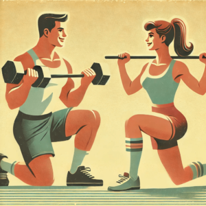 two people working out together, symbolizing a healthy lifestyle with exercise and fitness